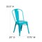 Merrick Lane Wells Indoor/Outdoor Stacking Metal Dining Chair with Single Slat Back and Powder Coated Finish
